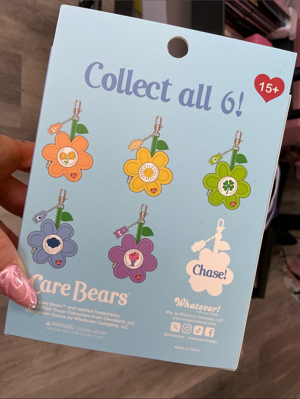 CARE BEARS MYSTERY BOX PADDED NYLON FLOWER COIN BAG CHARMS